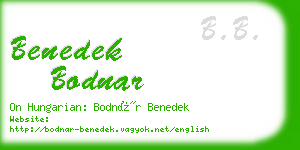 benedek bodnar business card